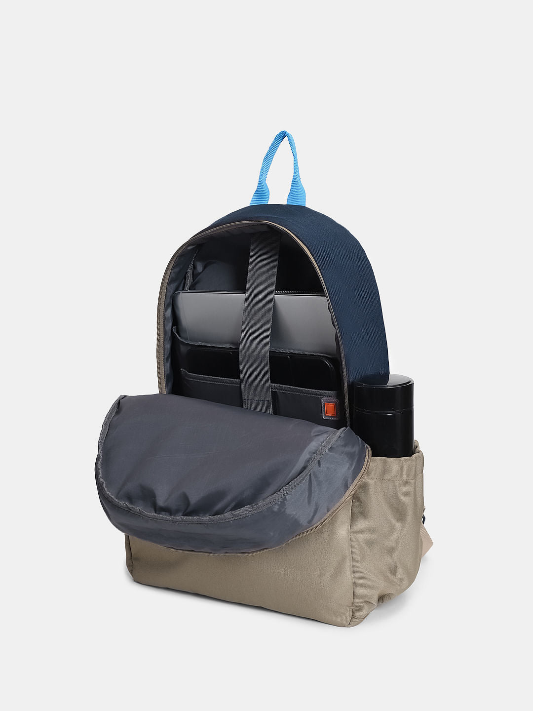 Grey Colourblocked Backpack