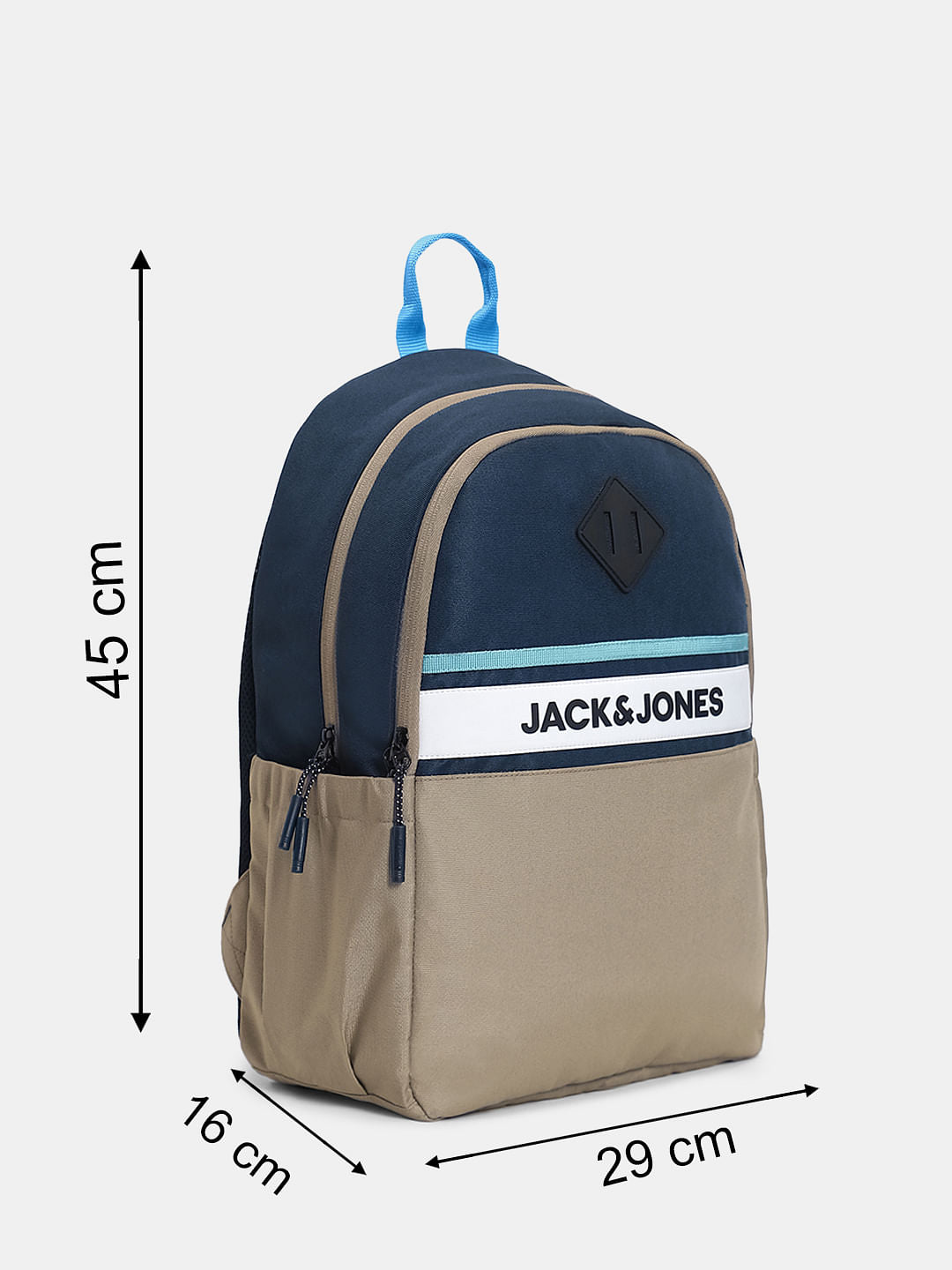 Grey Colourblocked Backpack