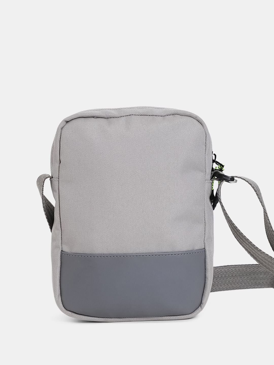Grey Mesh Detail Sling Bag