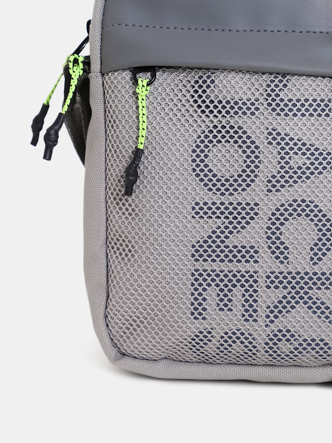 Grey Mesh Detail Sling Bag