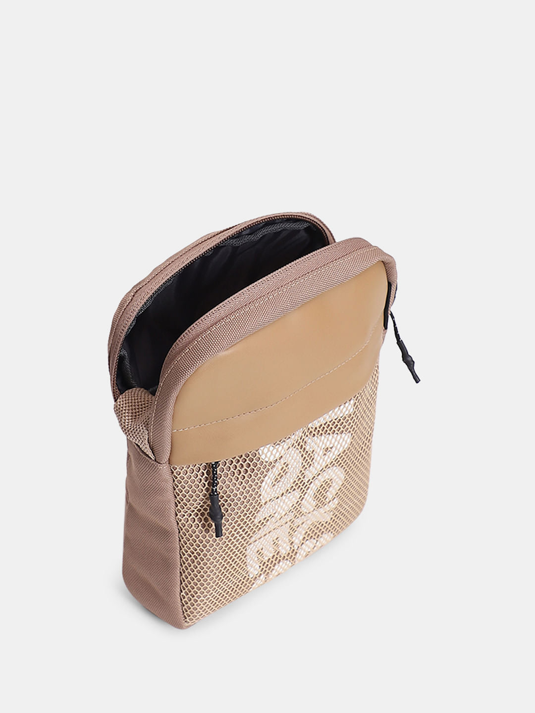 Beige Mesh Sling Bag