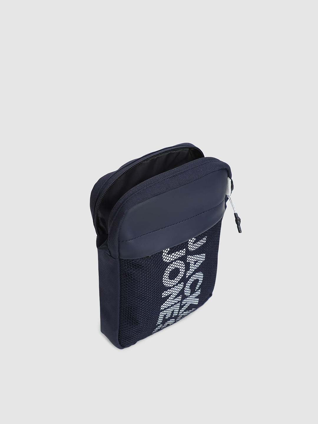 Navy Blue Mesh Detail Sling Bag