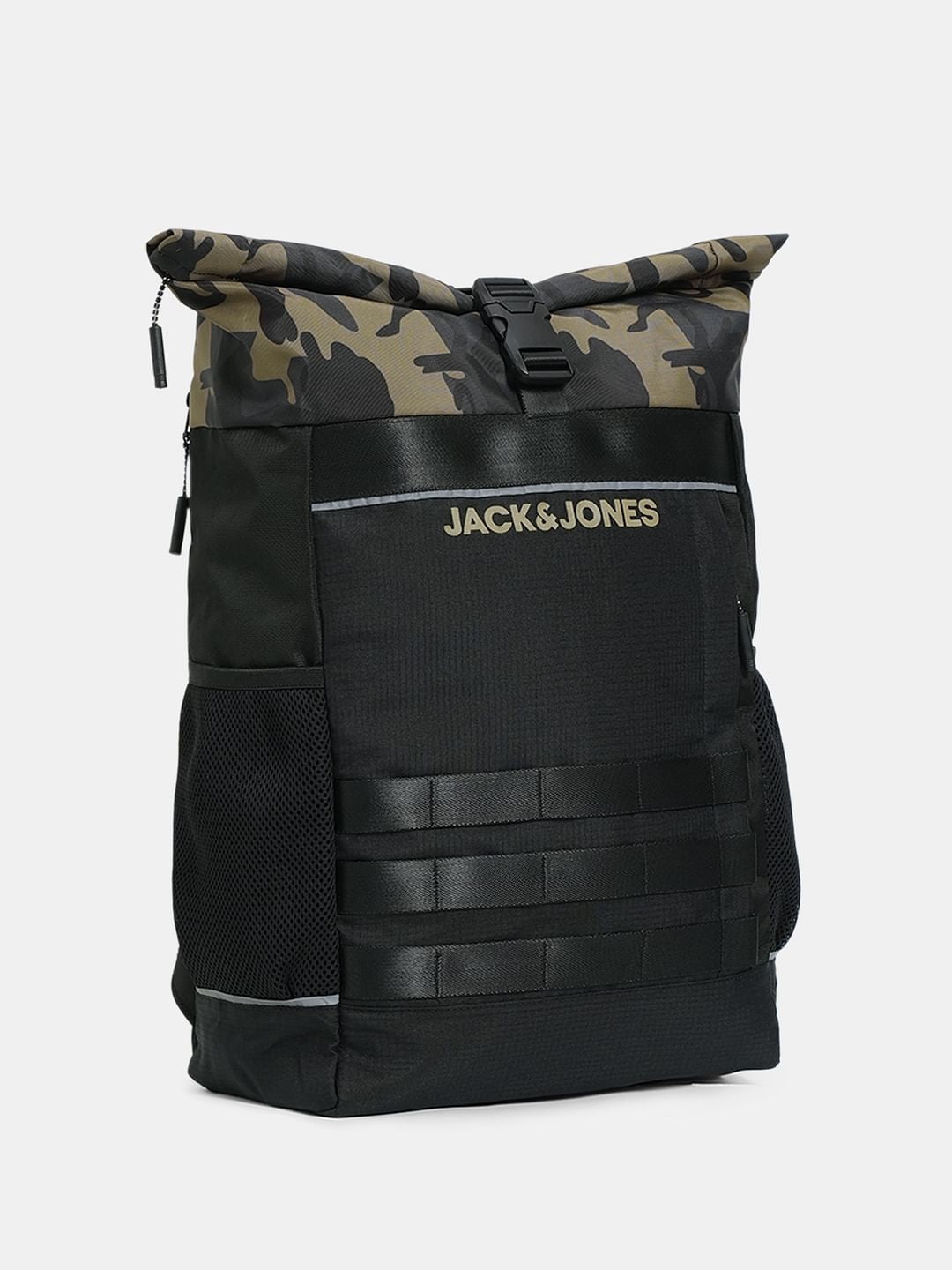 Olive Camo Print Roll-Top Backpack