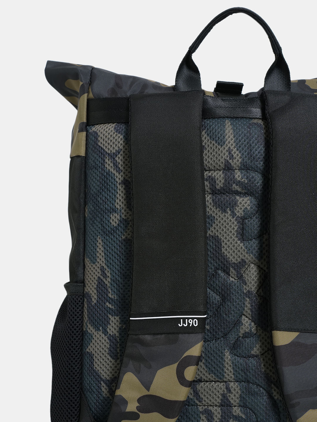 Olive Camo Print Roll-Top Backpack
