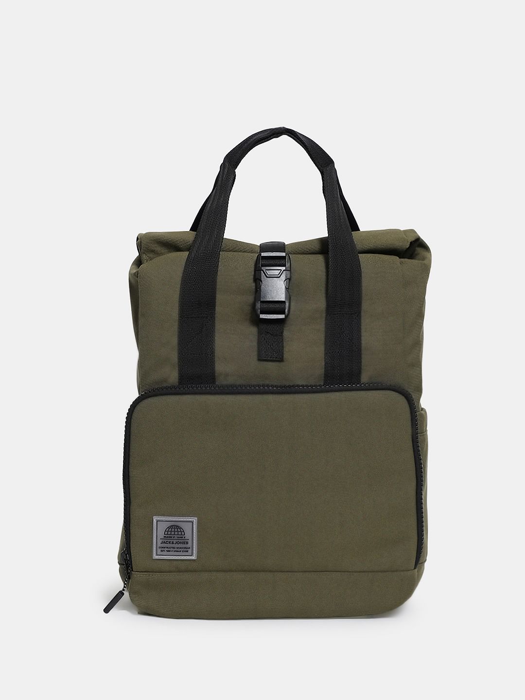 Olive Camo Print Roll-Top Backpack