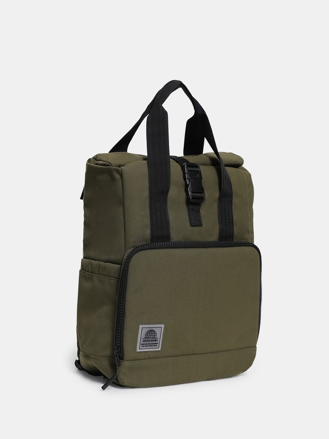 Olive Camo Print Roll-Top Backpack