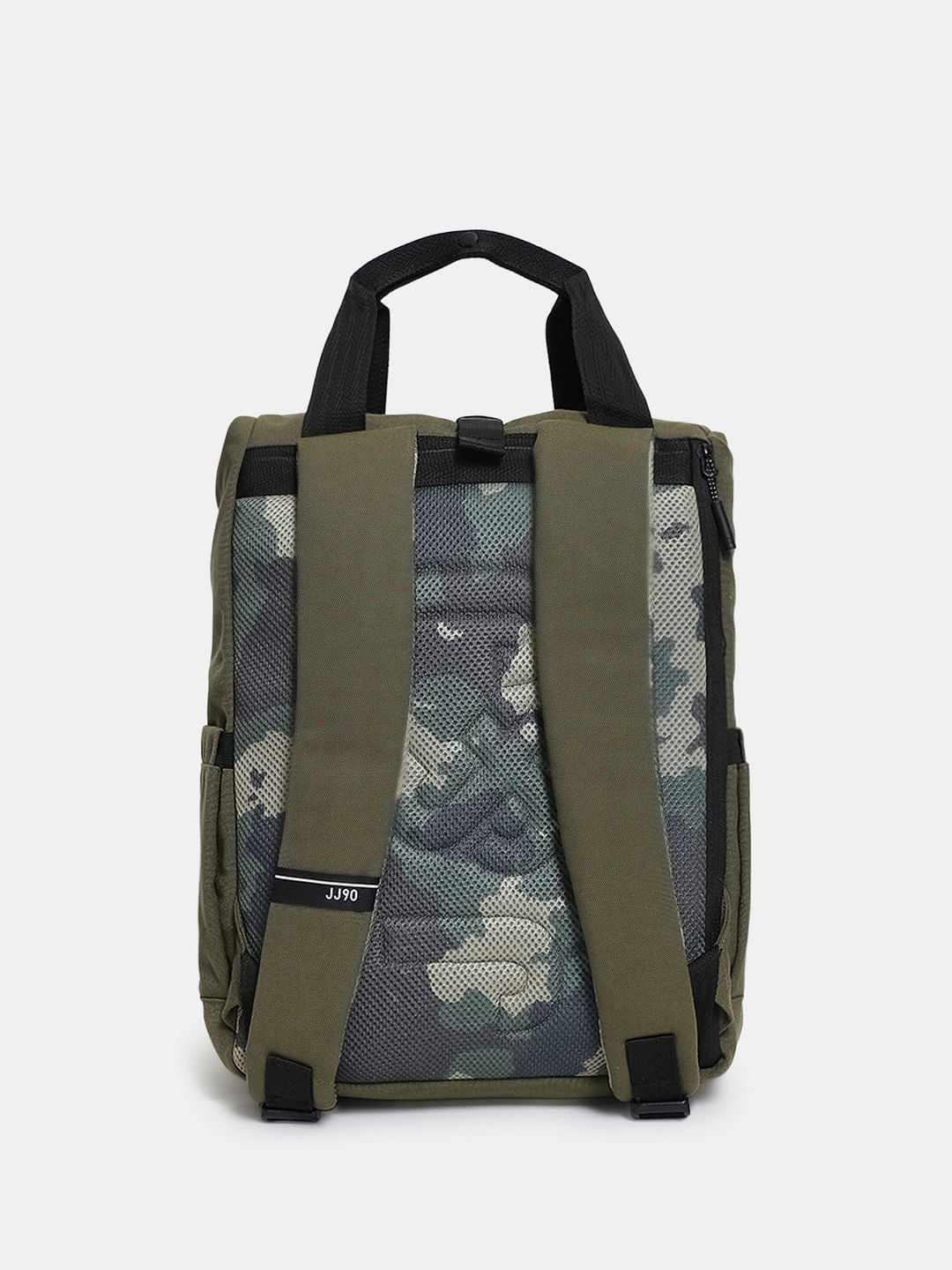 Olive Camo Print Roll-Top Backpack