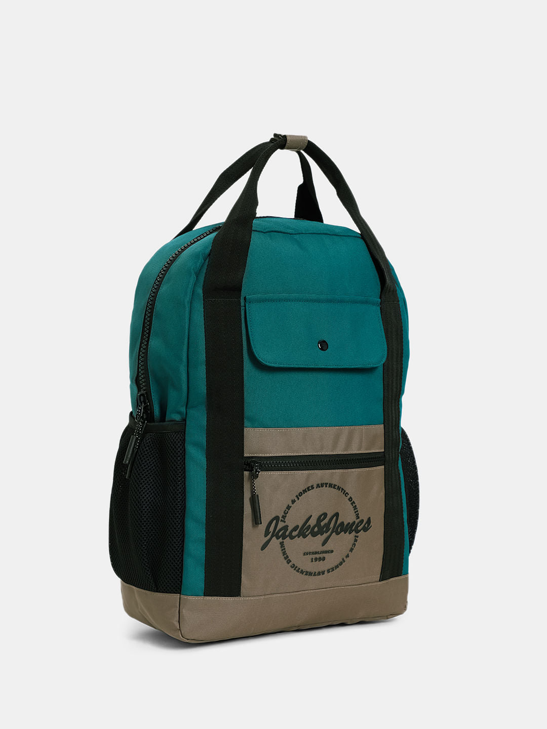 Green Colourblocked Everyday Backpack