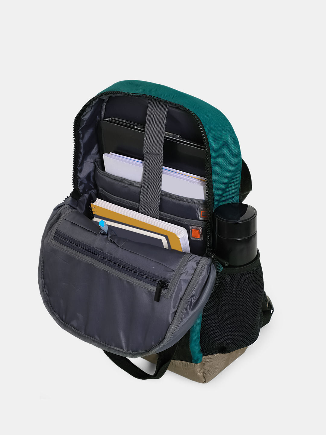 Green Colourblocked Everyday Backpack
