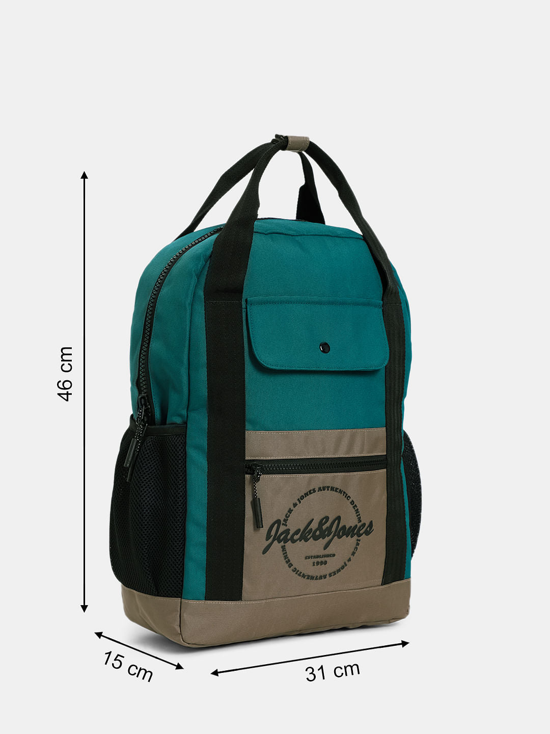 Green Colourblocked Everyday Backpack