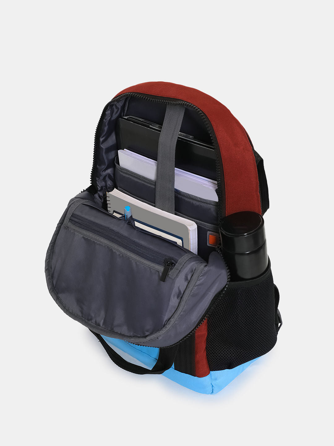 Red Colourblocked Everyday Backpack