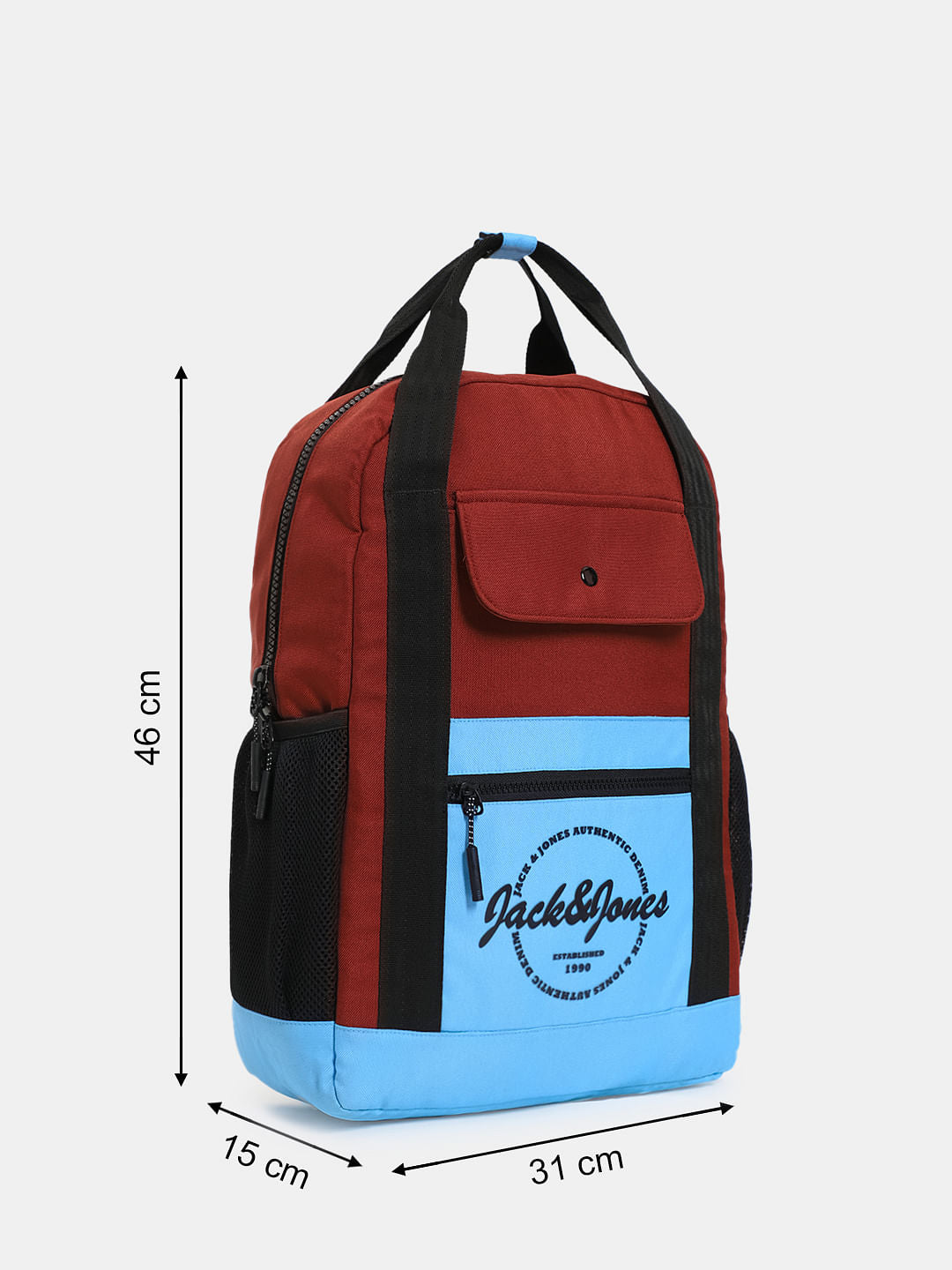 Red Colourblocked Everyday Backpack