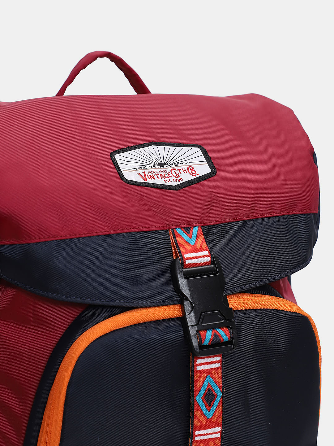Red Colourblocked Backpack