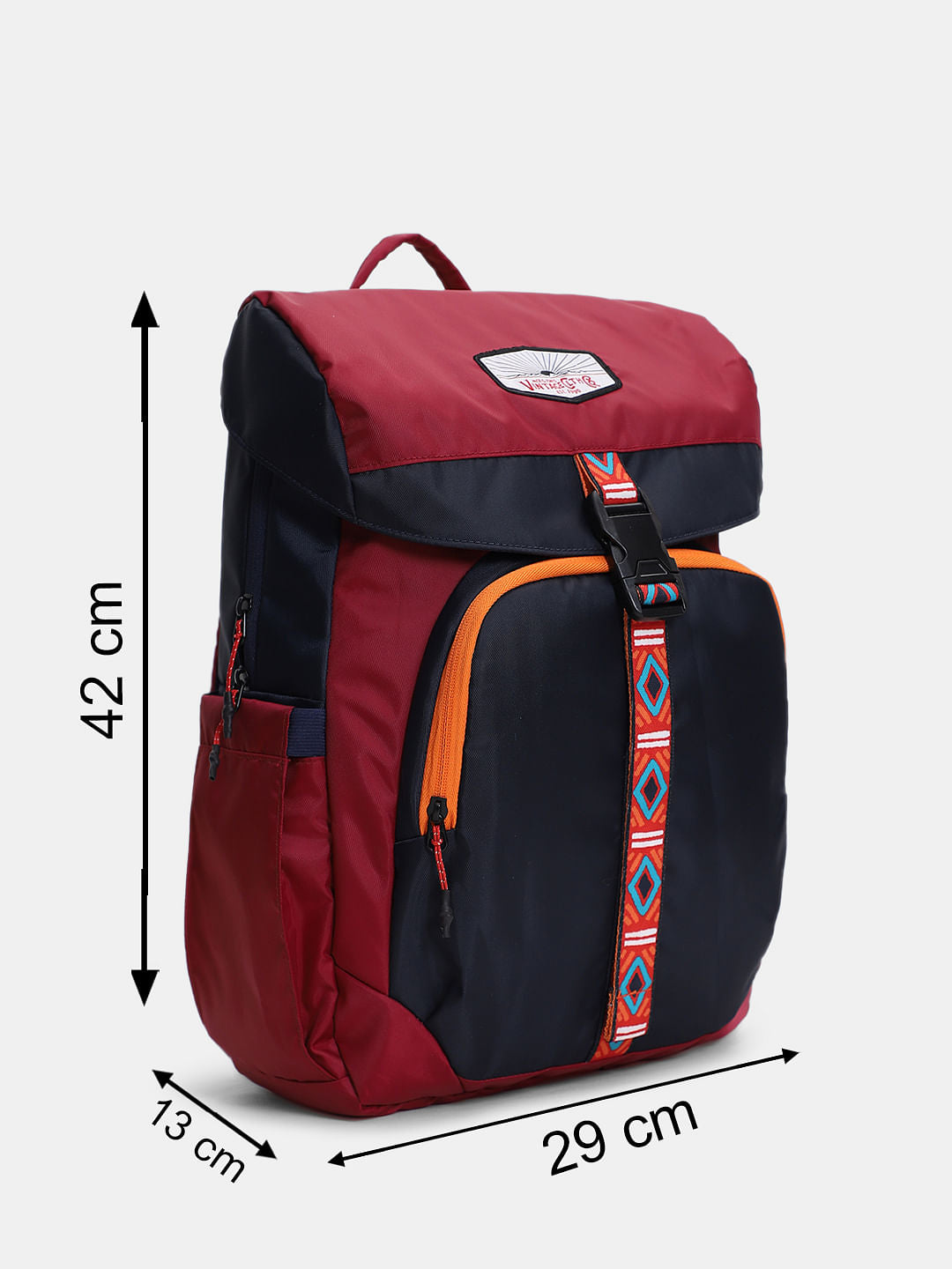 Red Colourblocked Backpack