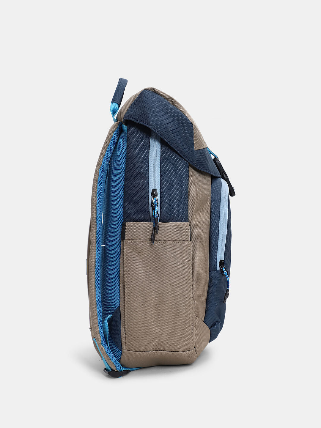 Brown Colourblocked Backpack