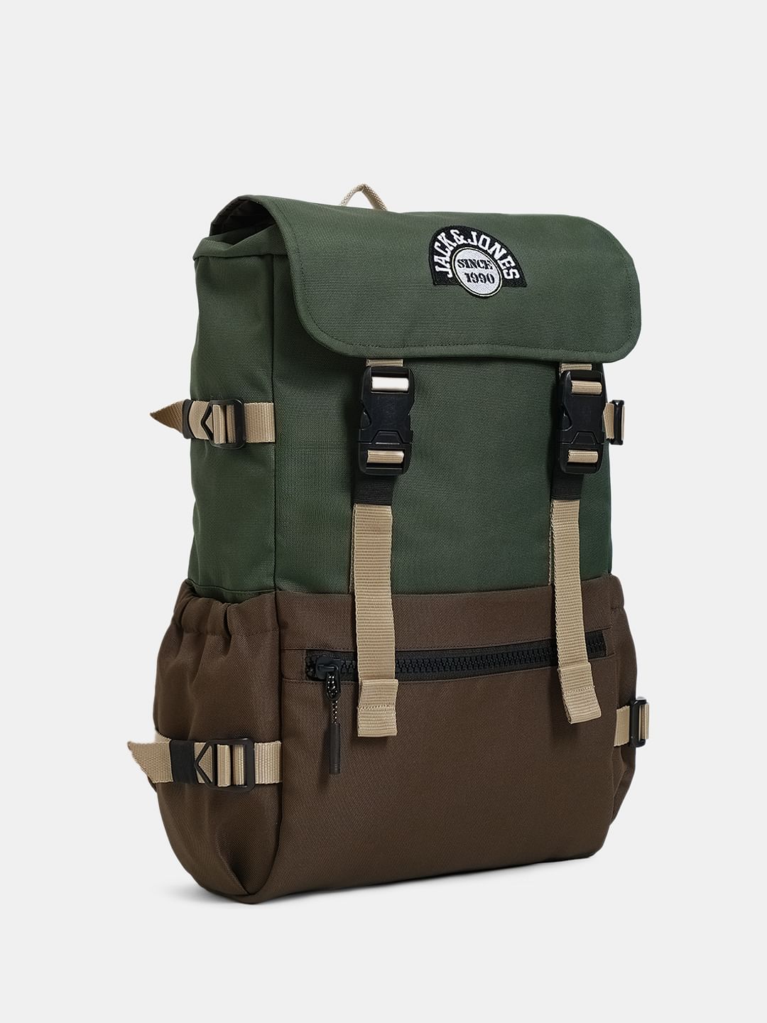 Green Colourblocked Backpack