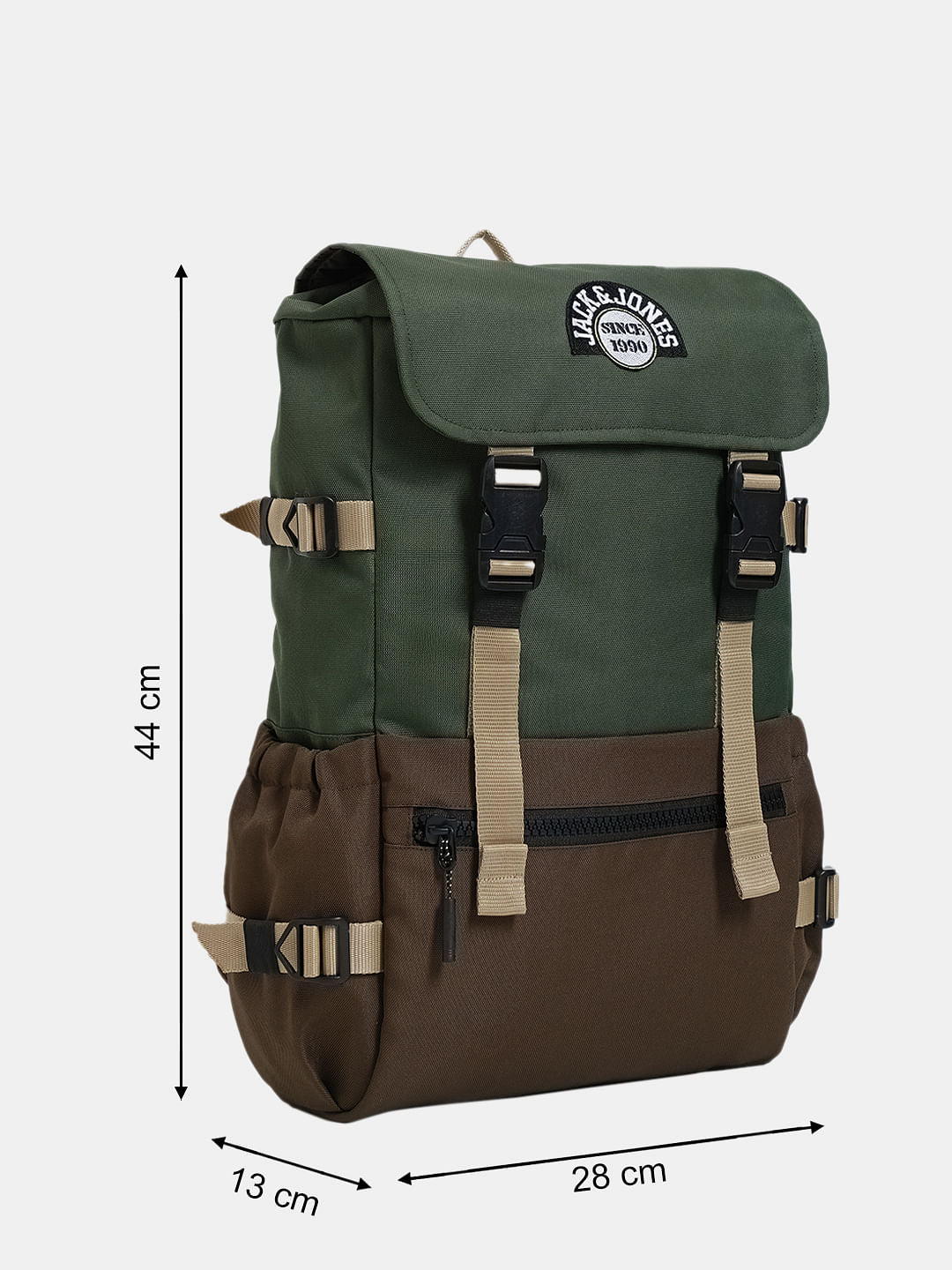 Green Colourblocked Backpack