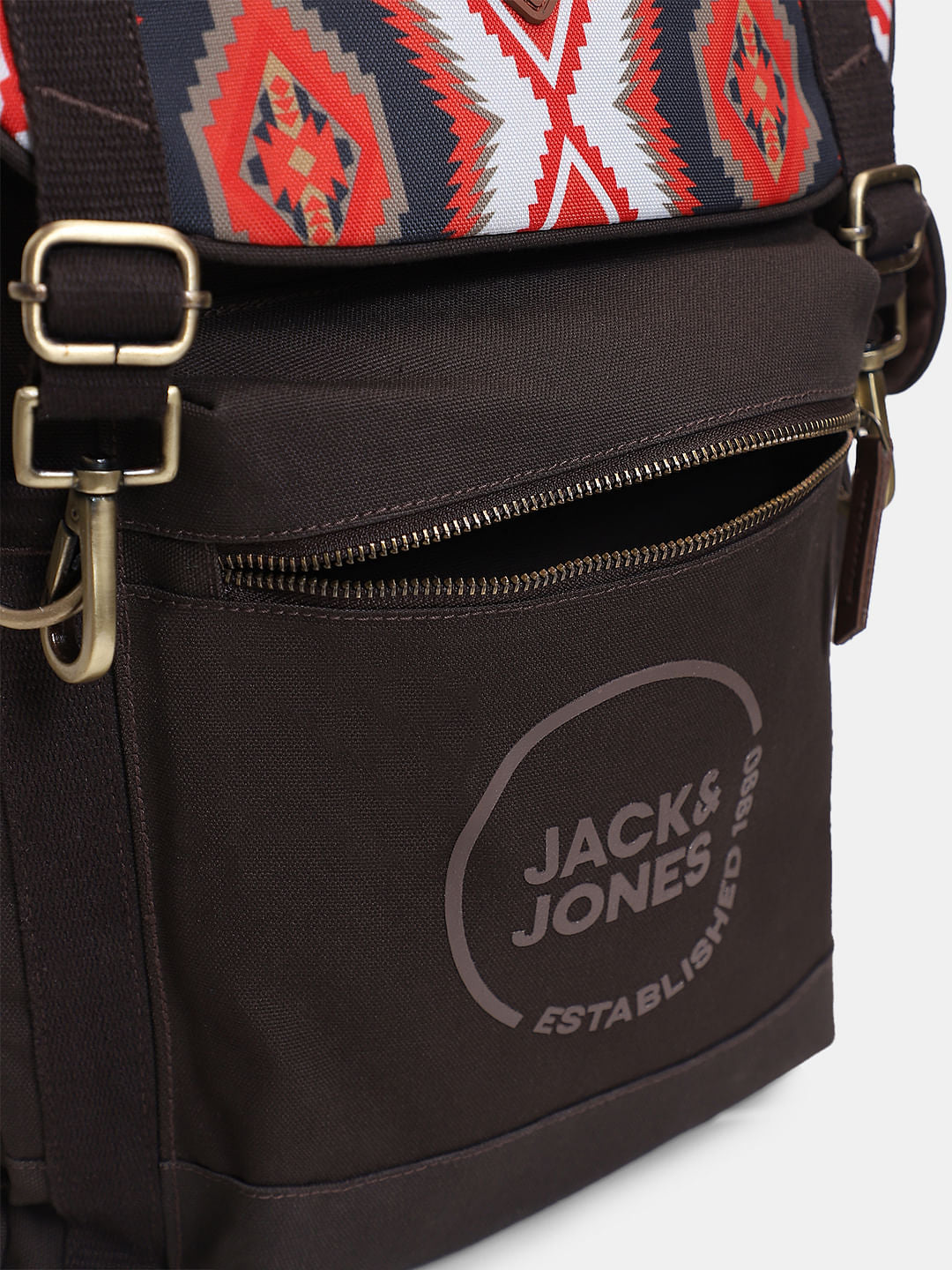 Dark Brown Aztec Print Backpack