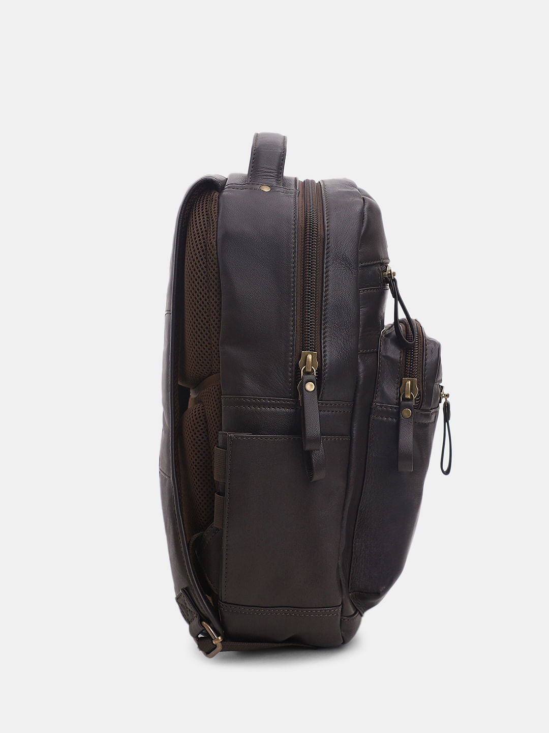Dark Brown Leather Backpack