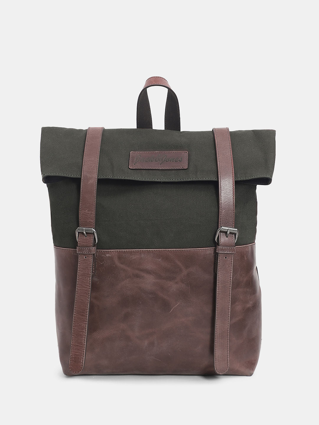 Military Green Colourblocked Backpack