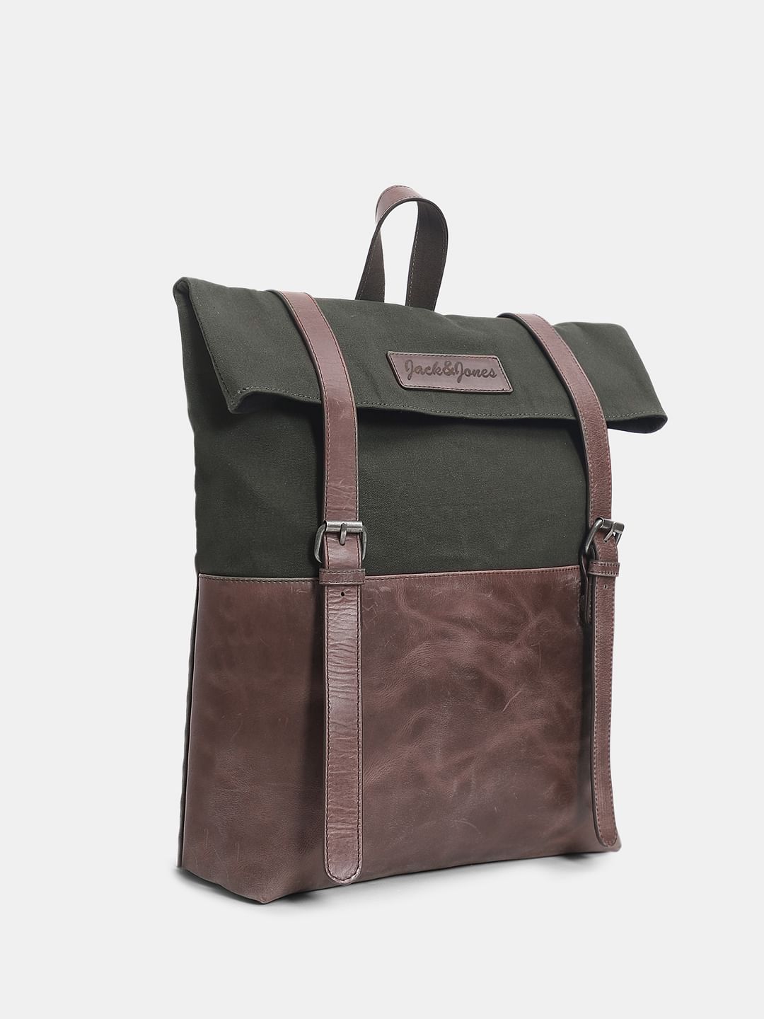 Military Green Colourblocked Backpack
