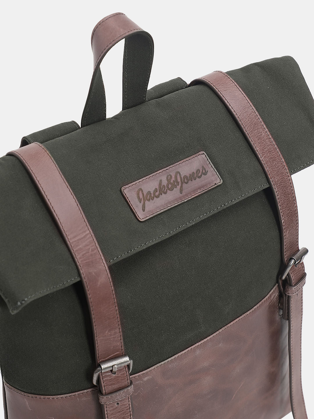 Military Green Colourblocked Backpack