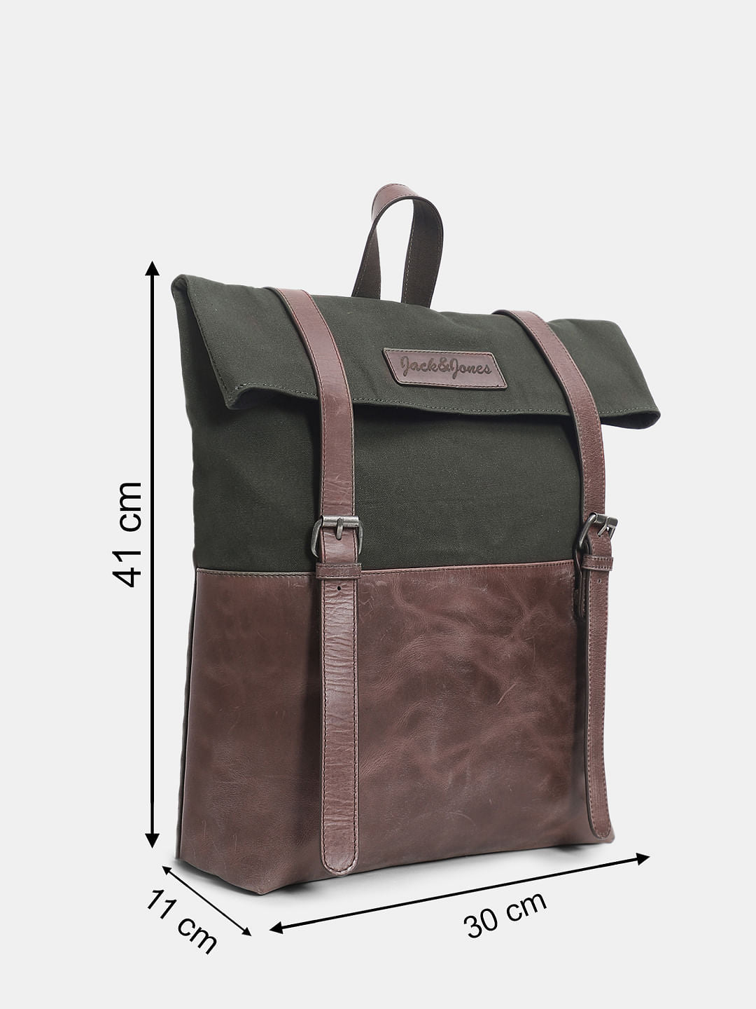 Military Green Colourblocked Backpack