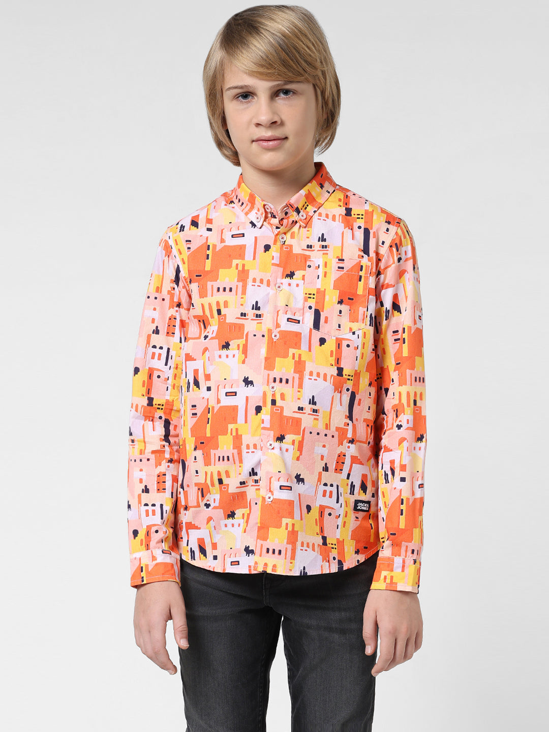 Boys Printed Cotton Shirt