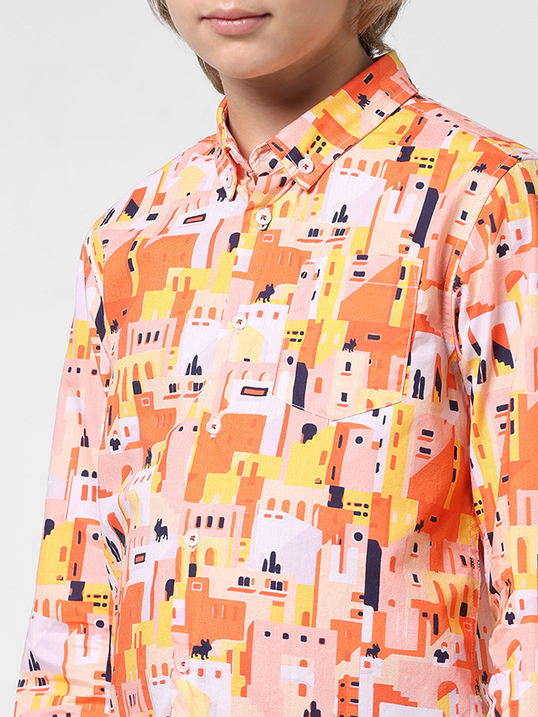 Boys Printed Cotton Shirt