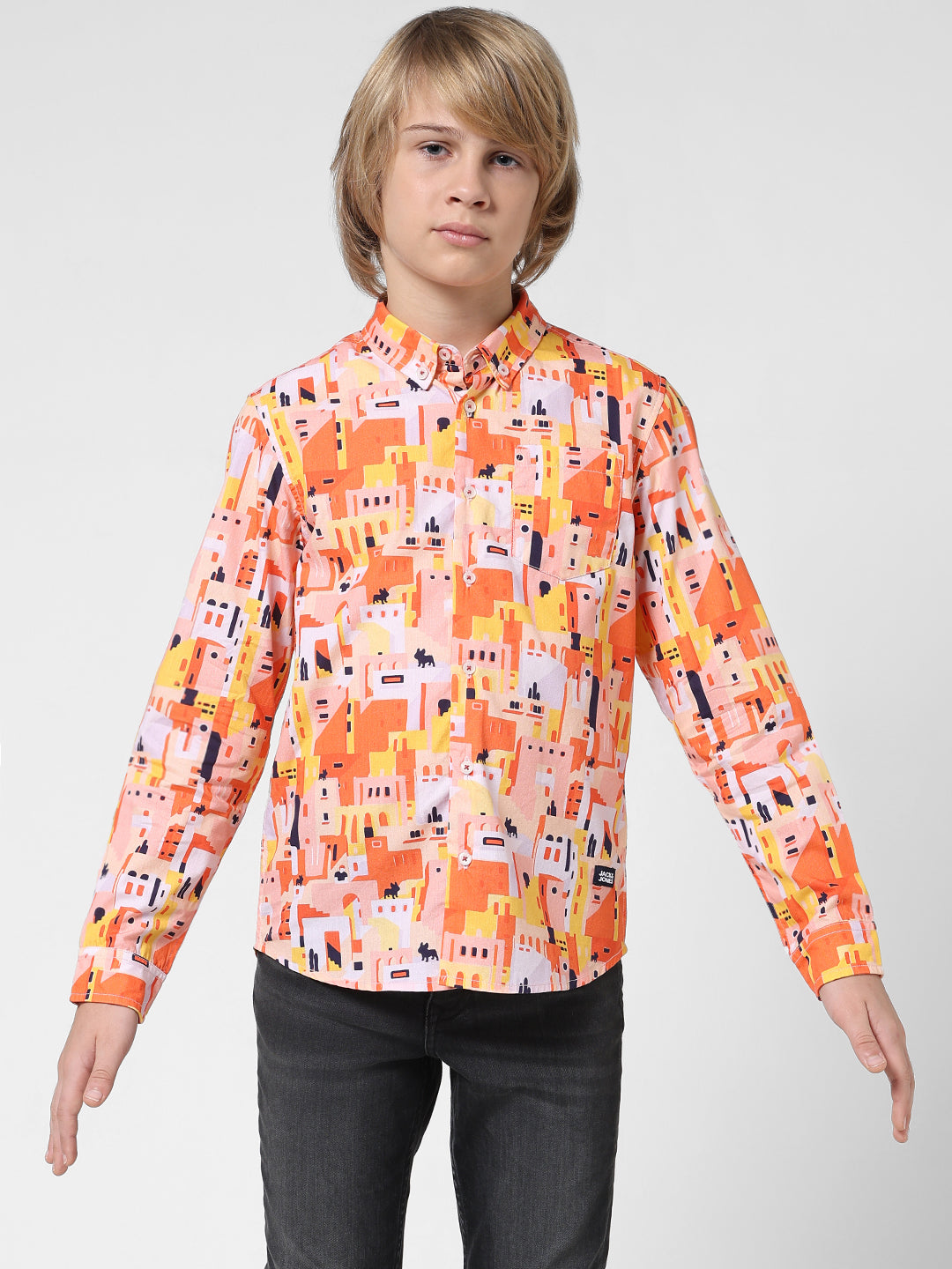 Boys Printed Cotton Shirt