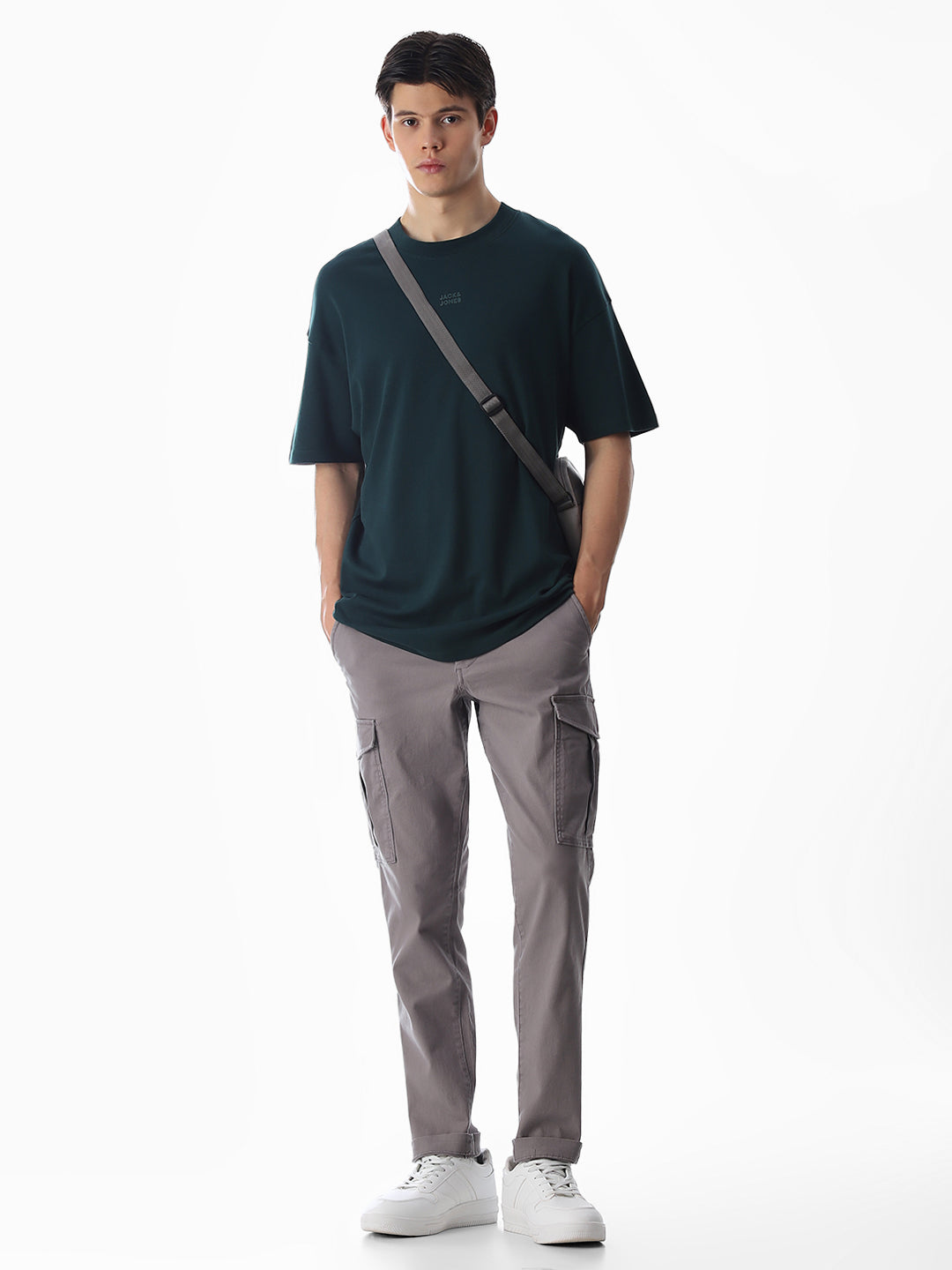 Grey Slim Fit Cargo Pants