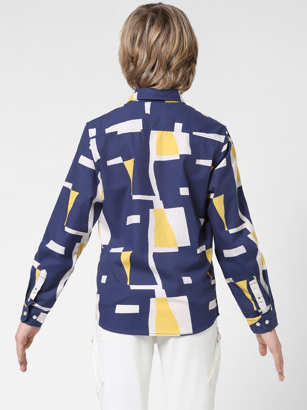 Boys Abstract Print Cotton Shirt