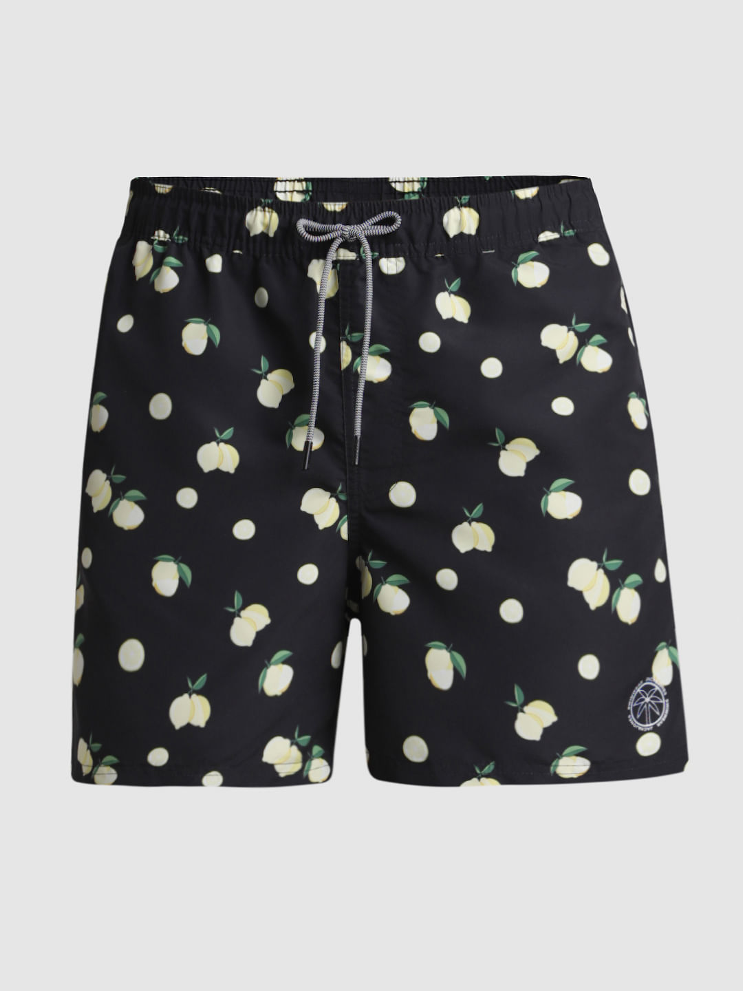 Black Printed Swim Shorts