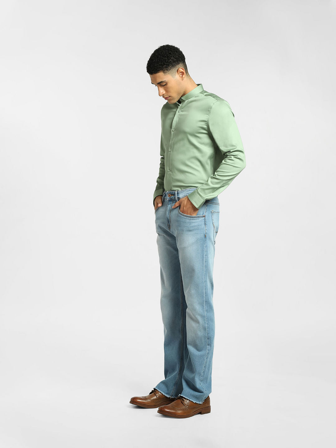 Light Green Full Sleeves Shirt