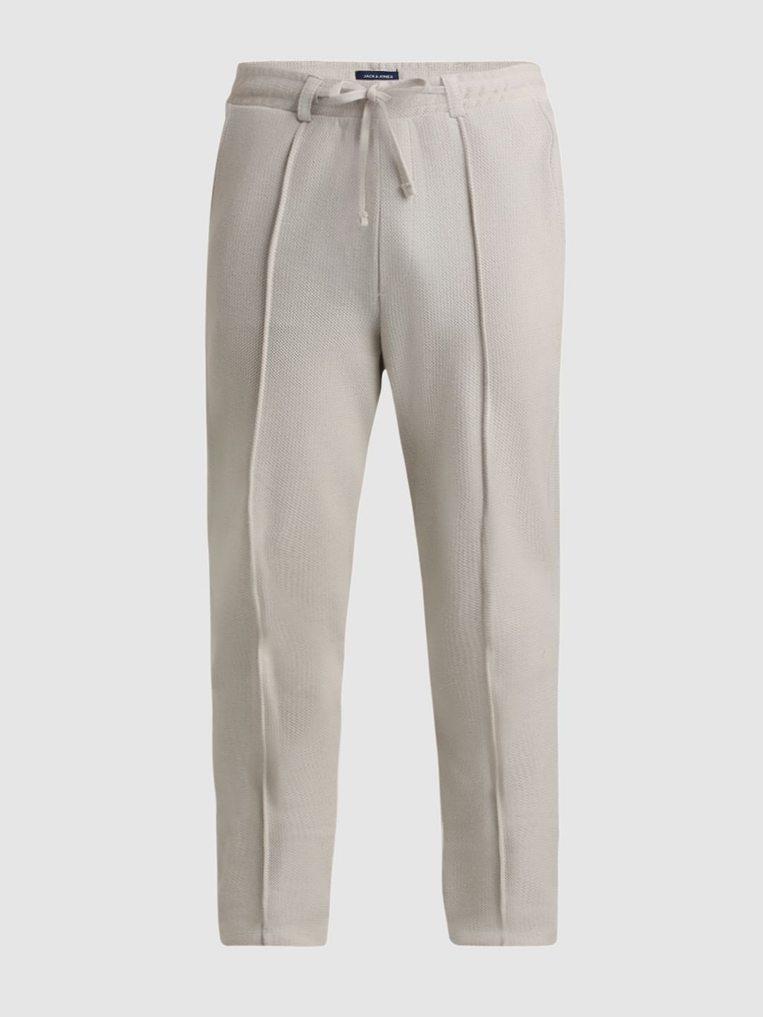 Beige Low Rise Jacquard Knit Sweatpants