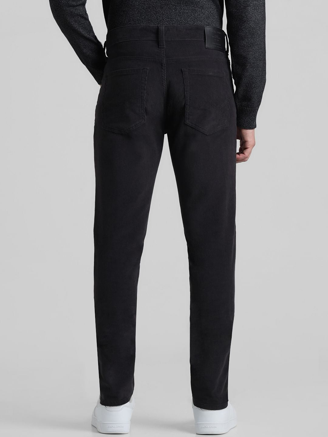 Grey Mid Rise Corduroy Pants