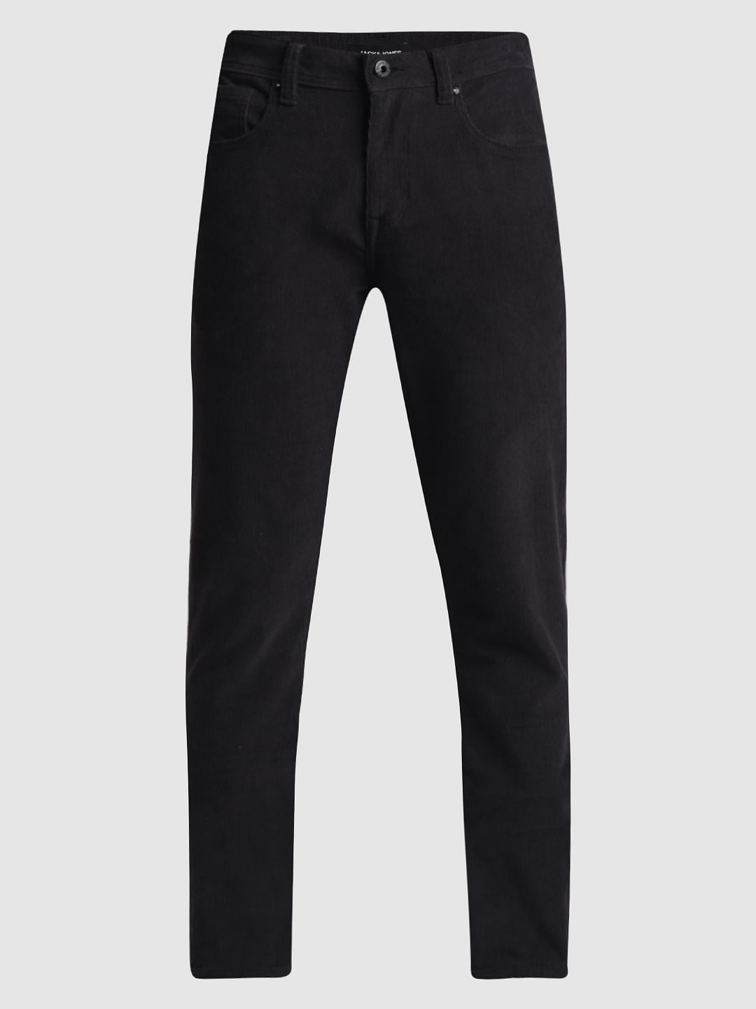 Grey Mid Rise Corduroy Pants