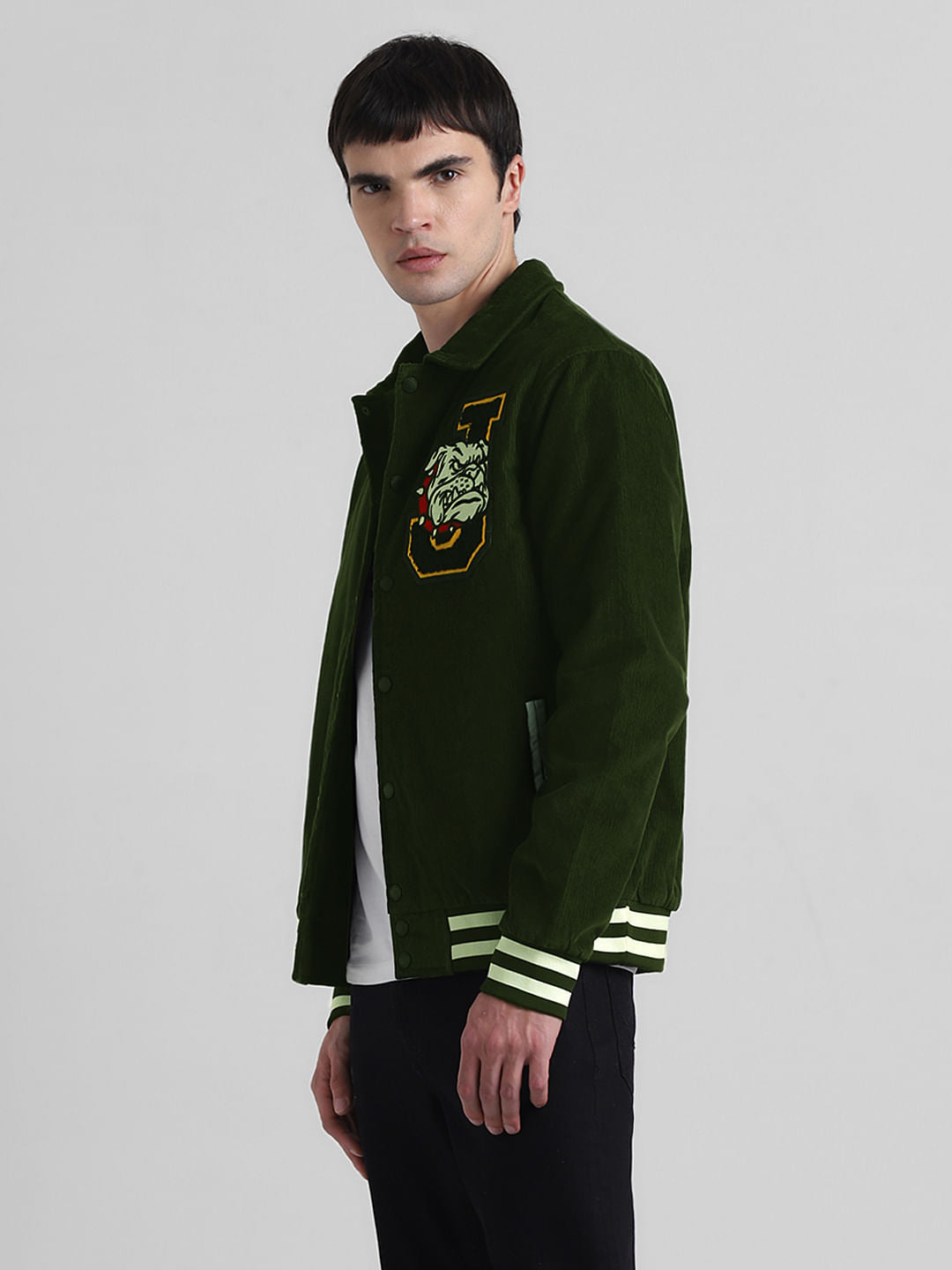 Green Applique Doggo Print Jacket