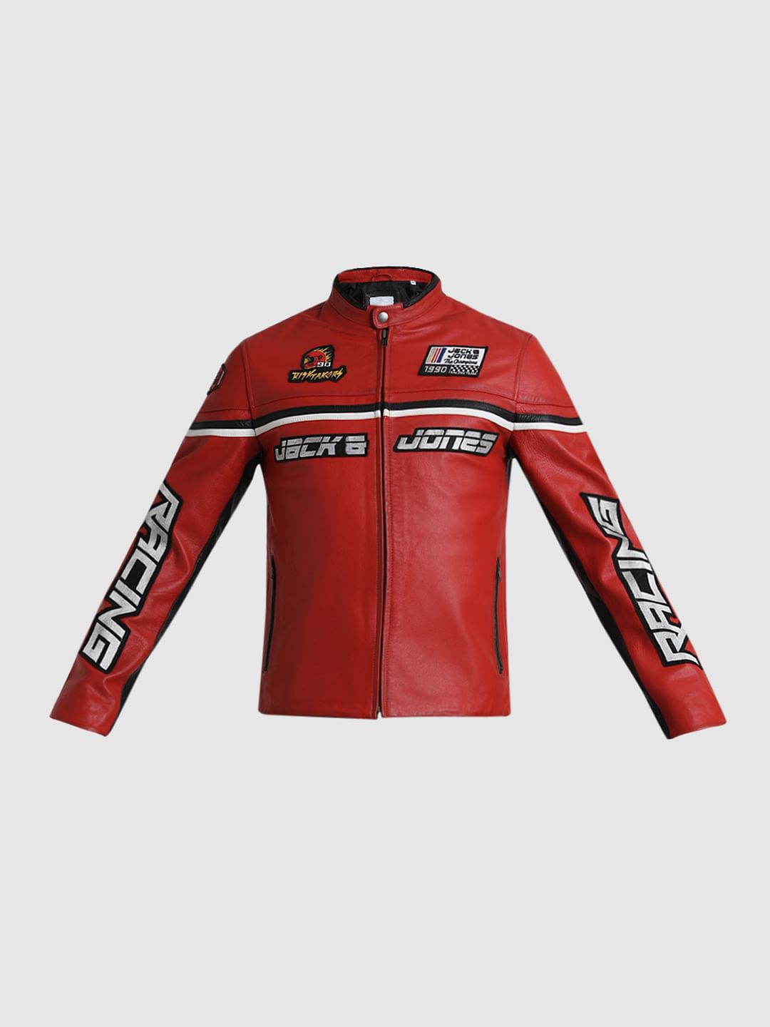URBAN RACERS by JACK&JONES RED RACER LEATHER JACKET