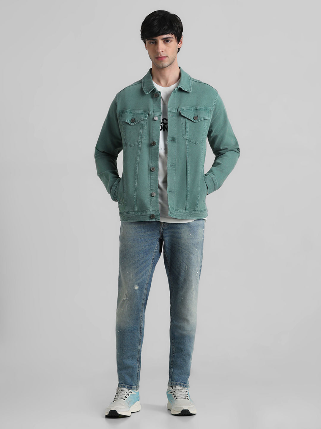 URBAN RACERS by JACK&JONES Green Over-Dyed Casual Jacket