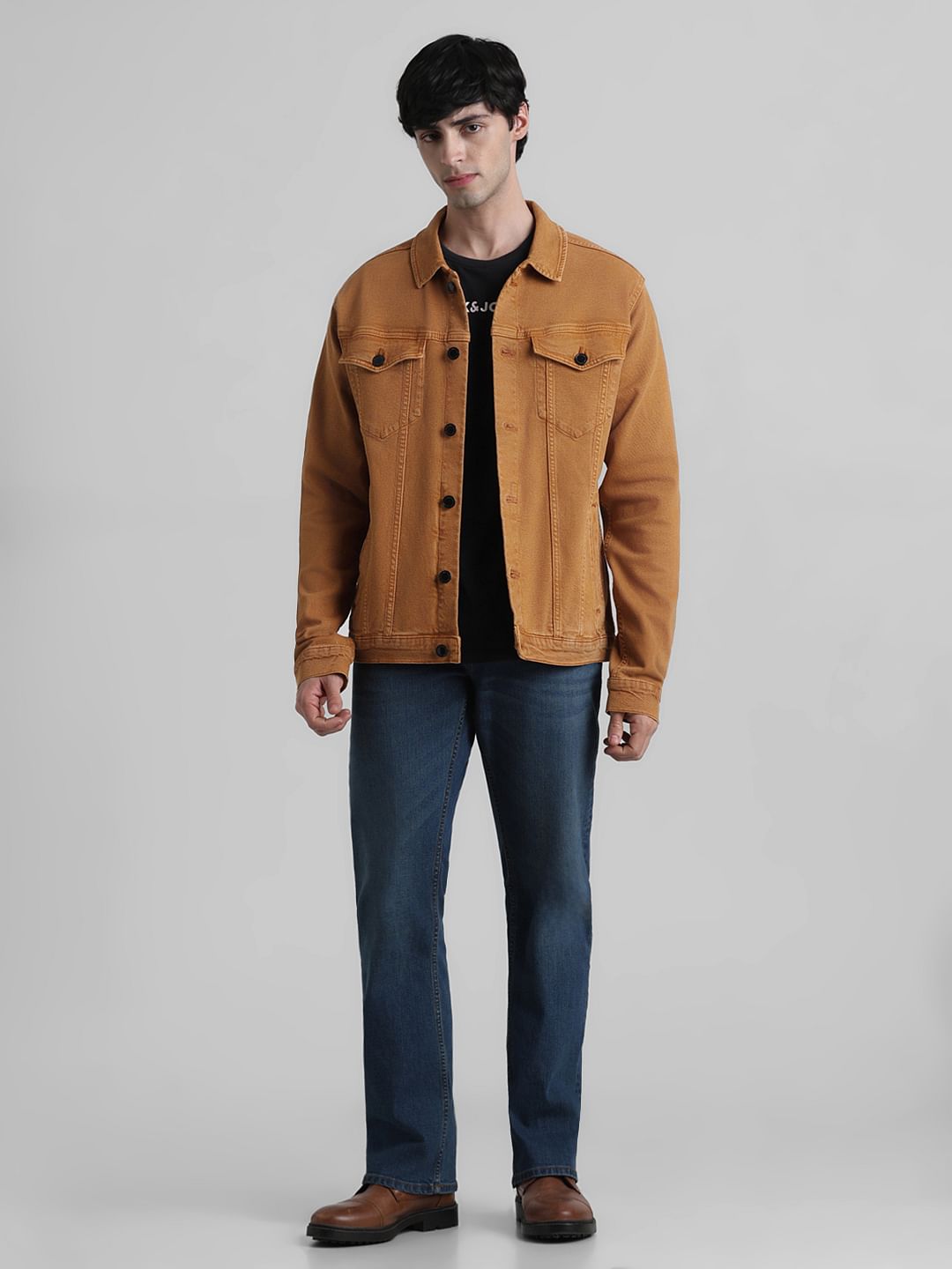 URBAN RACERS by JACK&JONES Dark Brown Over-Dyed Casual Jacket