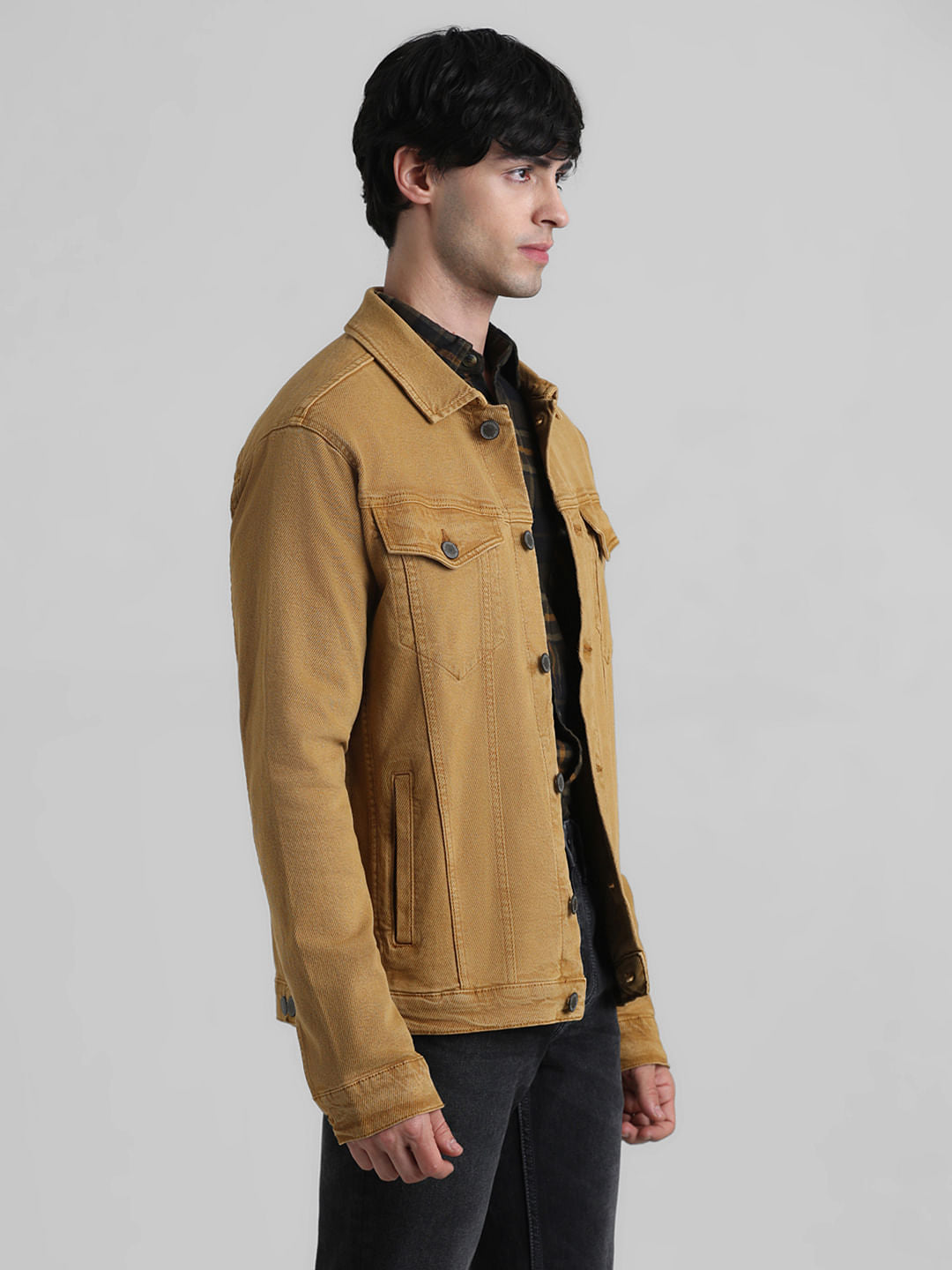 URBAN RACERS by JACK&JONES Light Brown Over-Dyed Casual Jacket