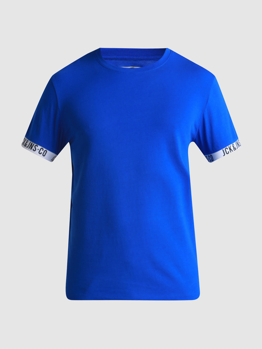 Blue Jacquard Slim Fit T-shirt