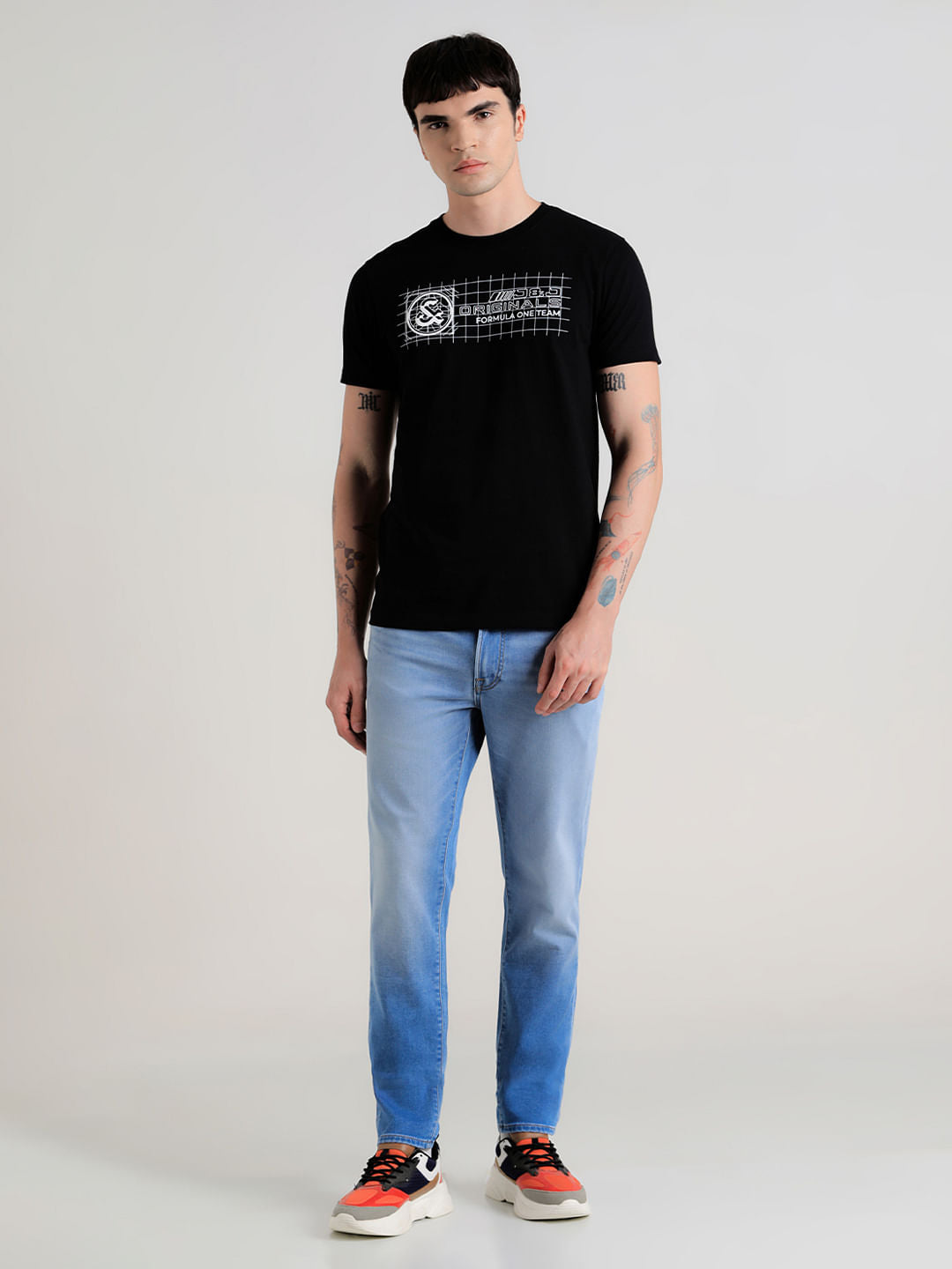 URBAN RACERS by JACK&JONES BLACK GRAPHIC PRINT T-SHIRT