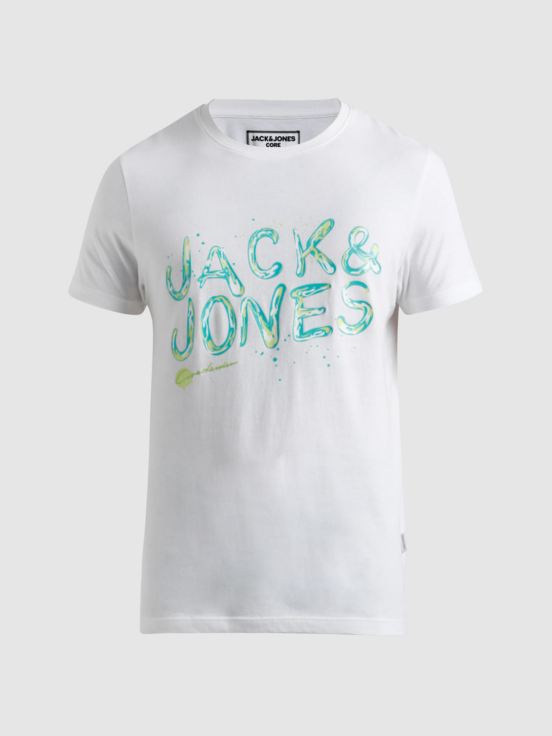 White Logo Print T-shirt