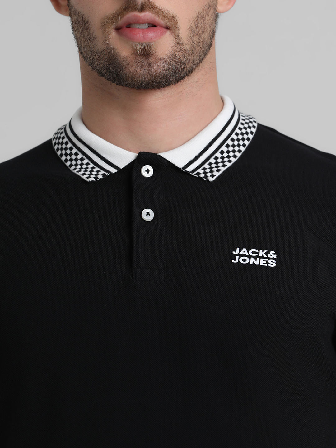 URBAN RACERS by JACK&JONES BLACK CONTRAST TIPPING POLO