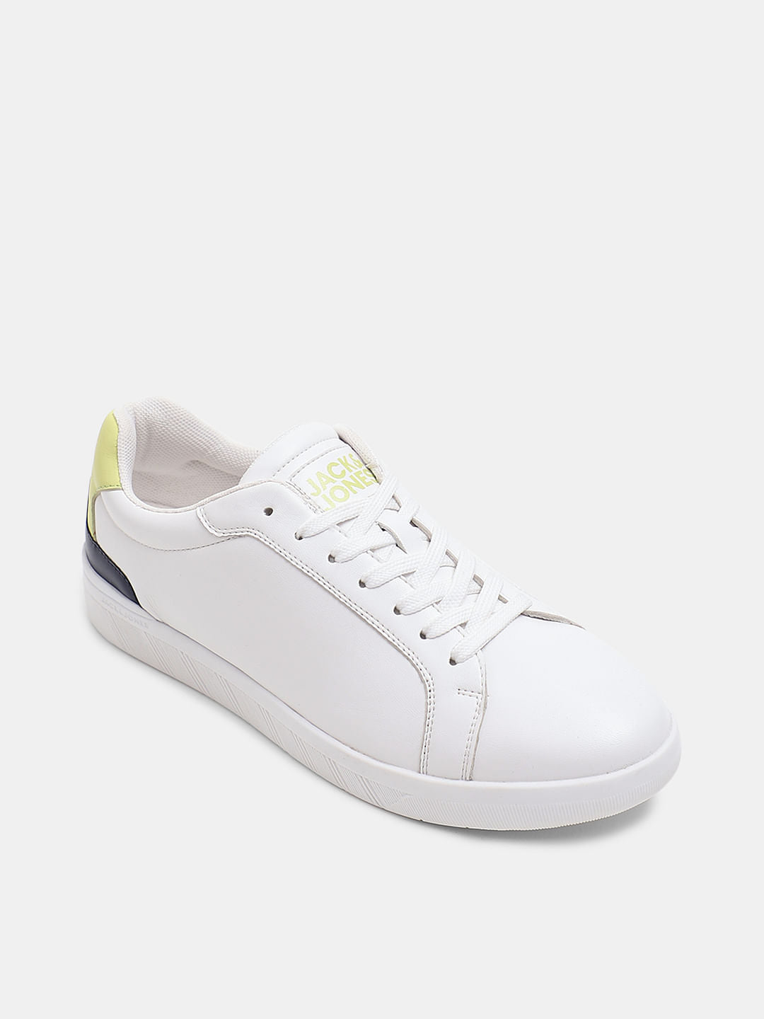 White Lace-Up Skater Sneakers
