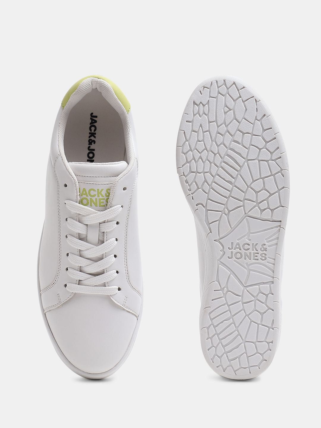 White Lace-Up Skater Sneakers
