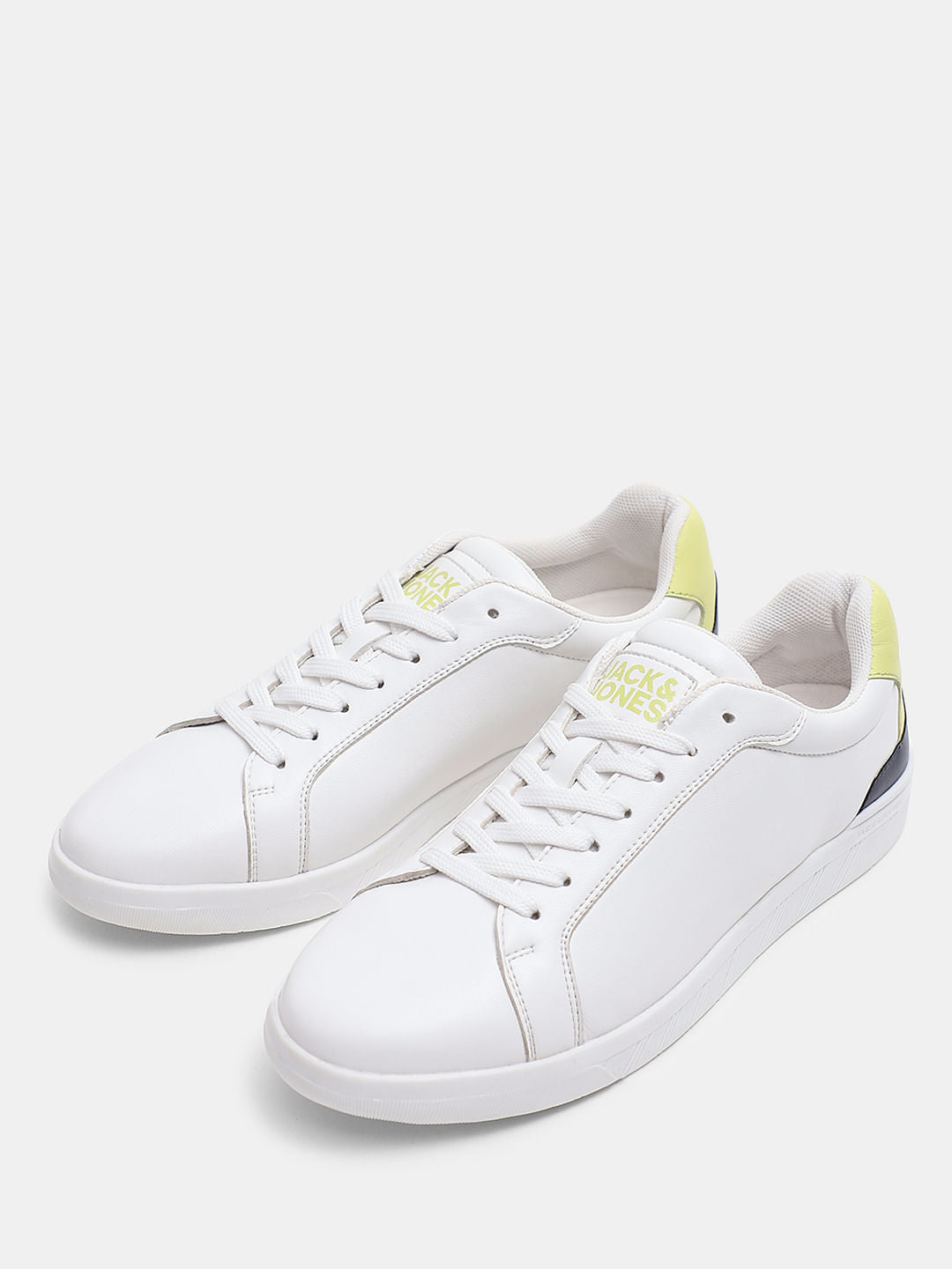 White Lace-Up Skater Sneakers