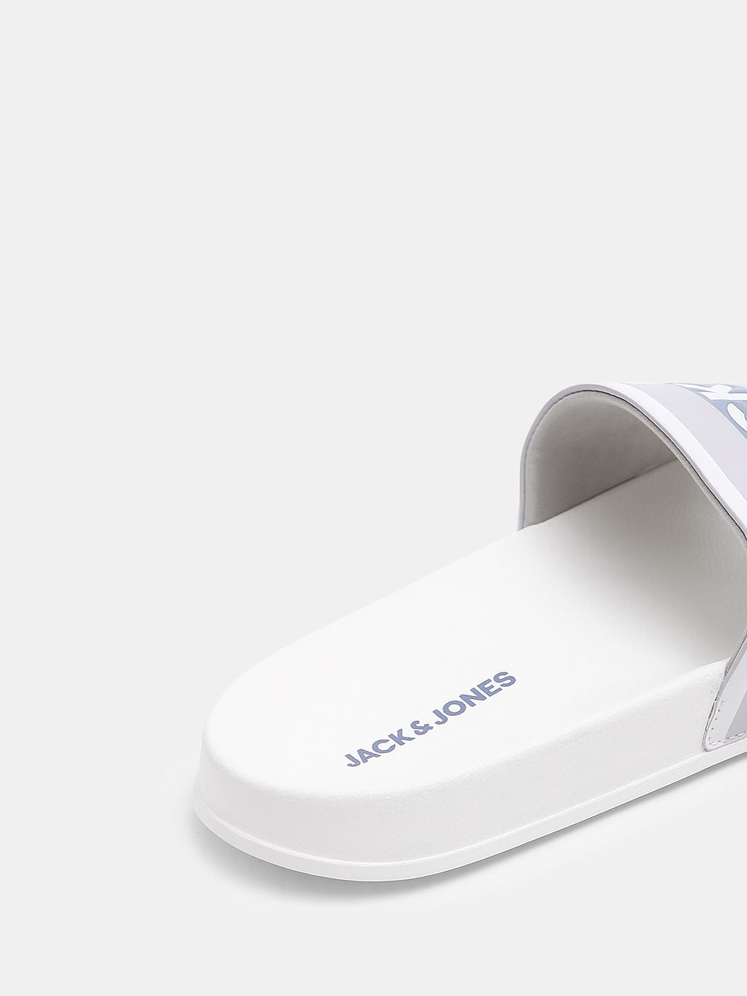 White Logo Print Sliders